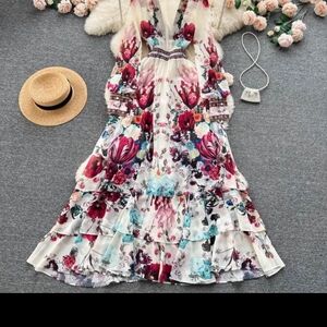 Floral Multicolor Maxi Dress